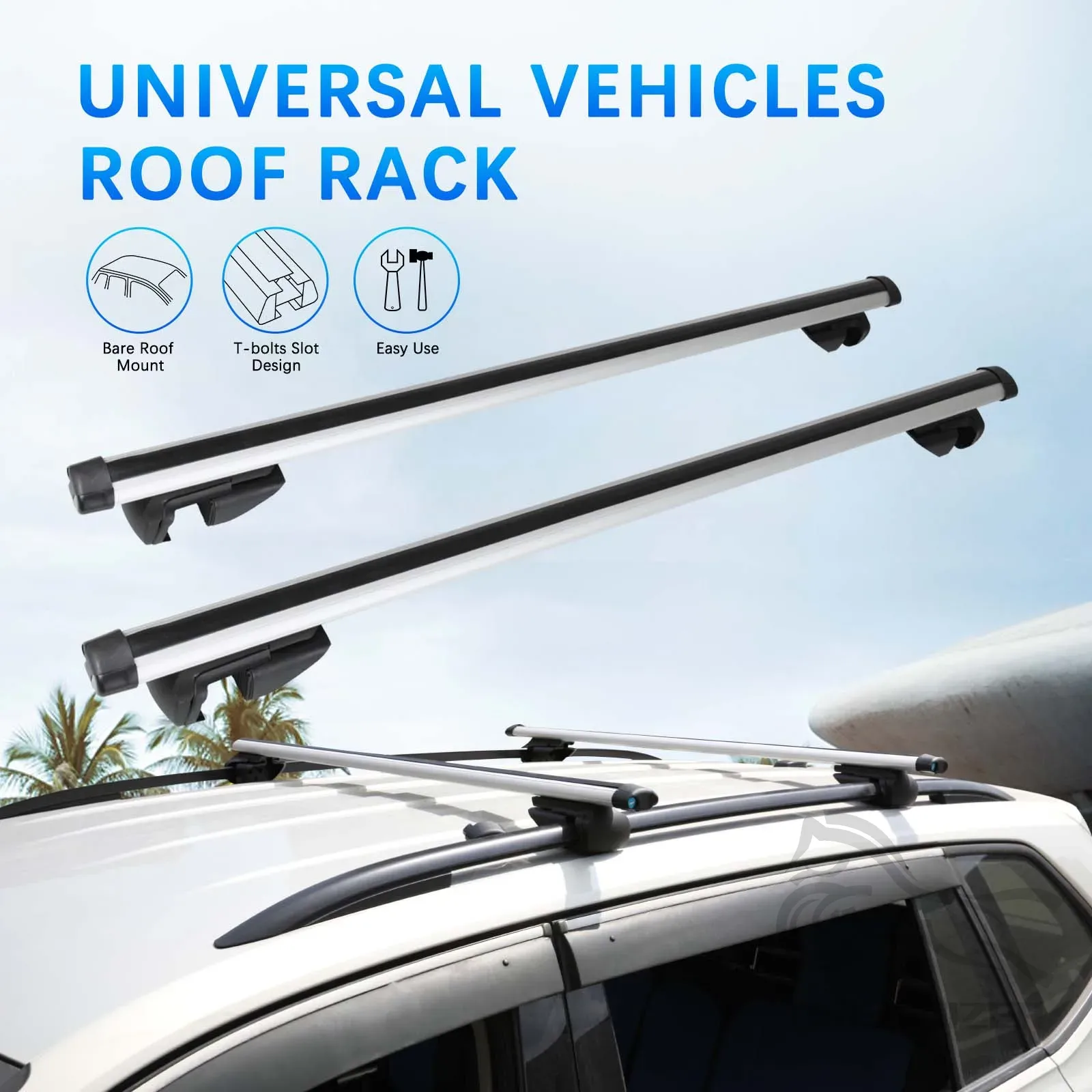 Car Roof Rack Cross Bar - Barra transversal de alumínio para teto